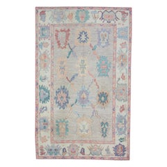 Oushak Rug Oriental Hand Knotted Turkish Oushak 6' x 9'3" #6541