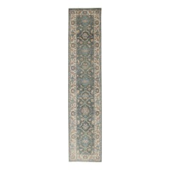 Alfombra Oushak Oriental Anudada a Mano Turca Oushak 2'11" x 13'2" #2023