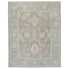 Alfombra Oushak Oriental Anudada a Mano Turca Oushak 10'2" x 12'5" #7004