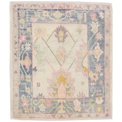 Oushak Rug Oriental Hand Knotted Turkish Oushak 5'7" x 6'5" #4507