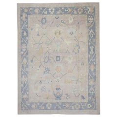 Alfombra Oushak Oriental Anudada a Mano Turca Oushak 9'2" x 12'2" #5479