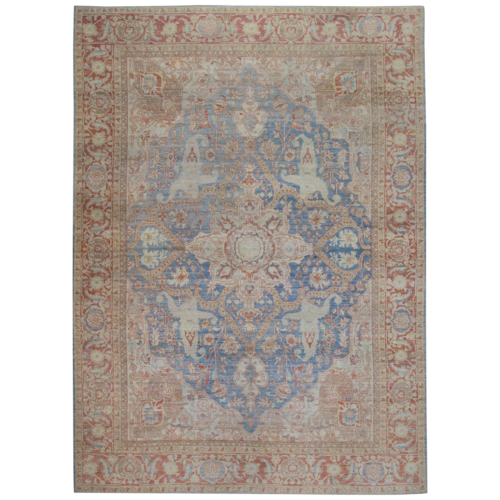 Oushak Rug Oriental Hand Knotted Turkish Antique Look Oushak 10'3" x 14' #5976 For Sale