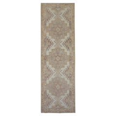 Tapis oriental noué à la main turc Oushak 4'1" x 13'3" n°5814