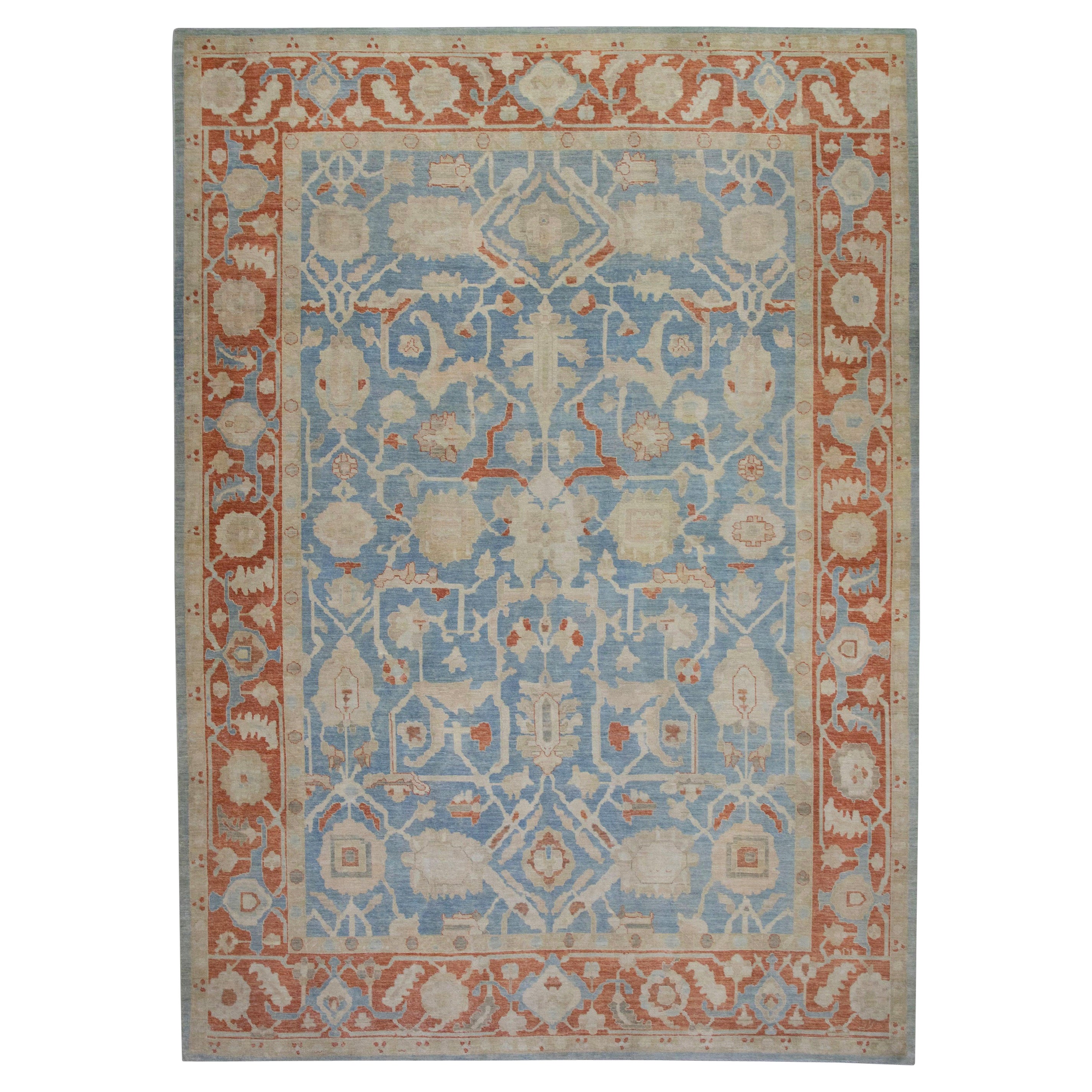 Oushak Rug Oriental Hand Knotted Turkish Antique Look Oushak 10' x 14'1" #5934