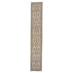 Tapis oriental noué à la main turc Oushak 2'4" x 14' n°6602