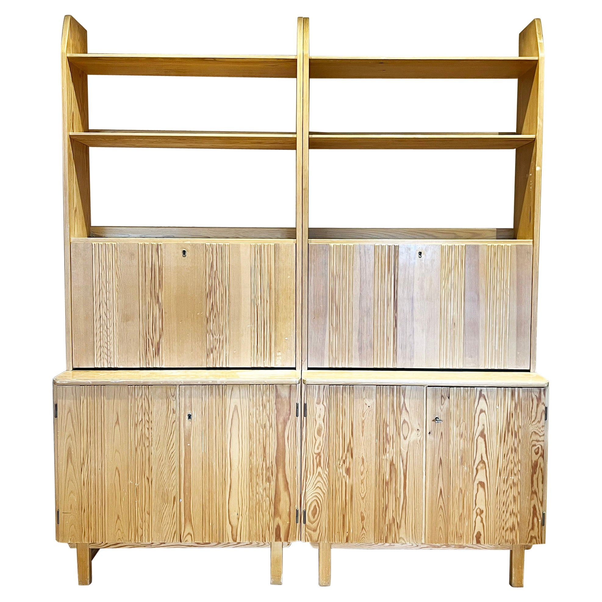Scandinavian Modern Bookcases in Pine Set Of 2, Svensk Fur, ca 1960's