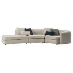 Modern curved fabric sofa composition 