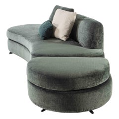 Contour modern velvet pouf