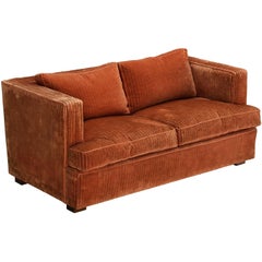 Italian Sofa in Peach Corduroy Velvet 