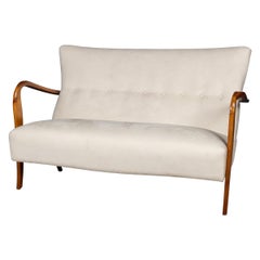 A 20th Century Italian White Chamois Leather Sofa In The Manner Of Paolo Buffa