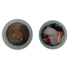 Coppia di specchi rotondi da parete Cristal Arte, Italia 1960