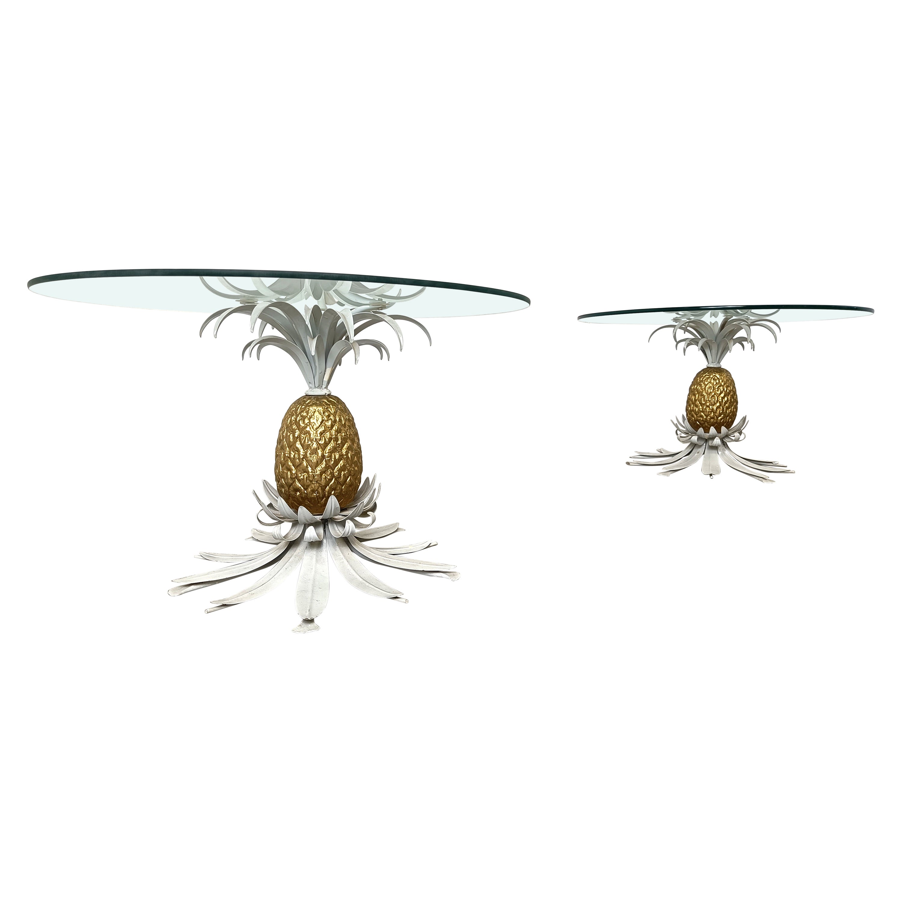 Pair of Hans Kögl pineapple side tables, 1960s