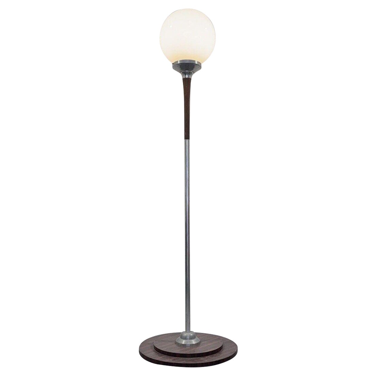 Teak Floor Lamp Globe Modern Design 1969's For Sale