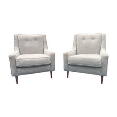 Used Newly Upholstered Paul McCobb Style Lounge Chairs - a Pair