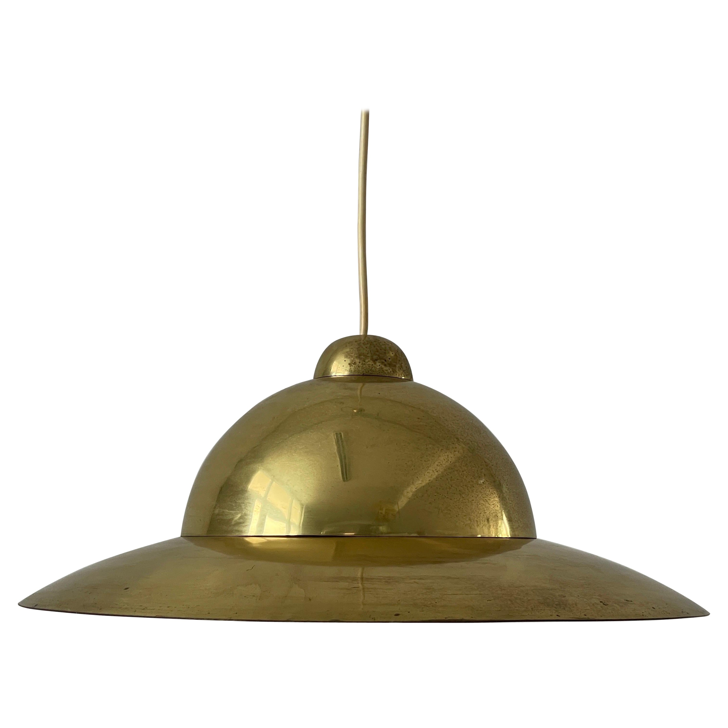 Mid-century Modern Heavy Brass Pendant Lamp, 1960s, Italy