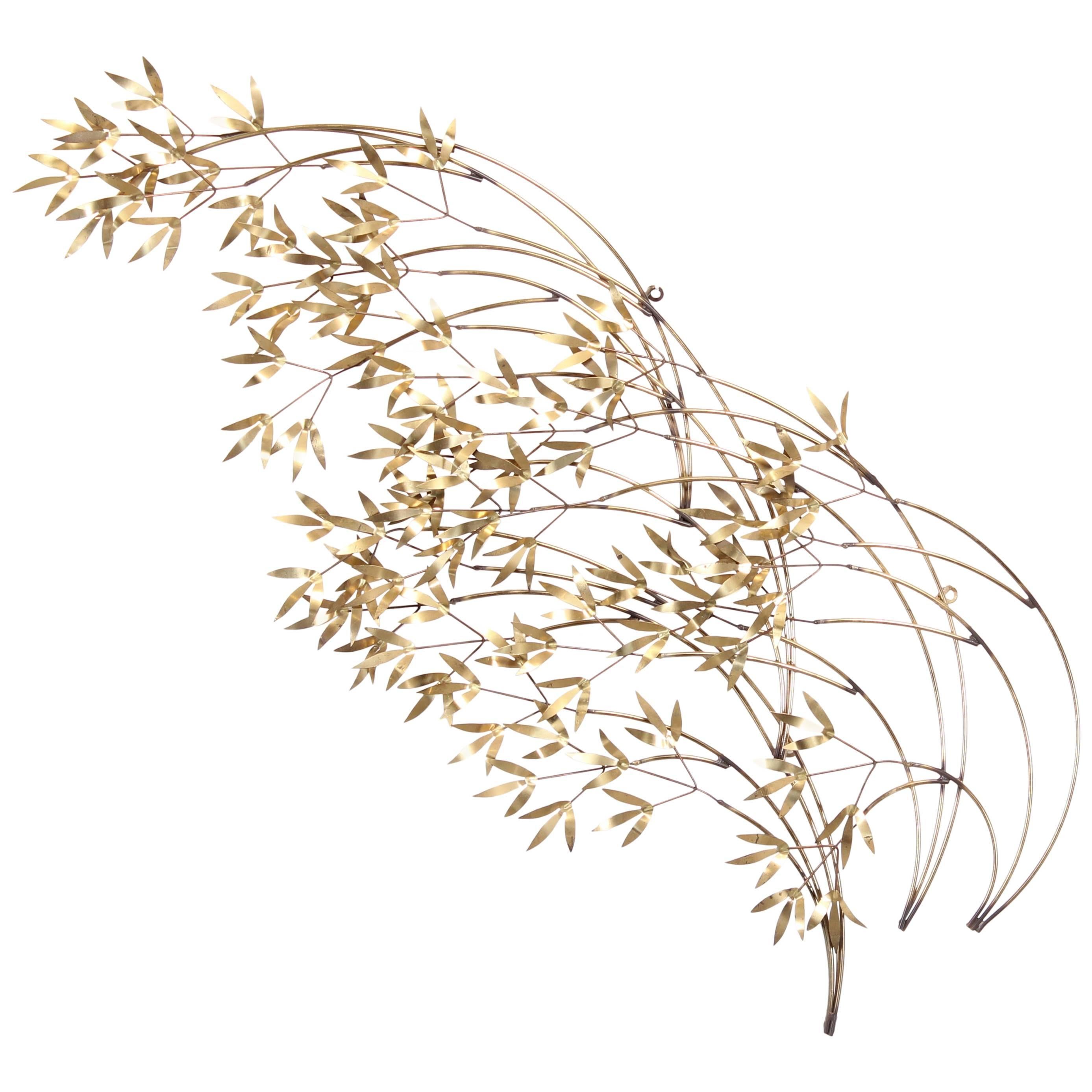 Curtis Jere Brass Willow Wall Sculpture, 1970