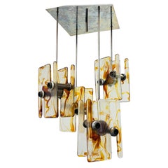 Angelo Brotto Esperia Style Chandelier 16 Lights Design 1970's