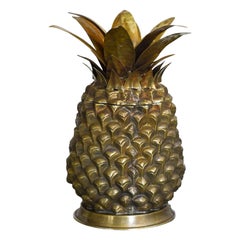 Seau à glace ananas, fabriqué à la main en laiton, Edizioni Molto, style années 70