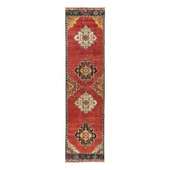 3x12 Ft Einzigartiger türkischer Vintage-Läufer, traditioneller handgefertigter Teppich, alle Wolle
