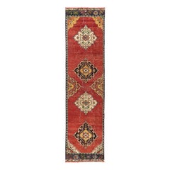 3x12 Ft Unique Vintage Turkish Runner Rug, Traditional Handmade Carpet, All Wool