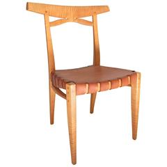 Hand Carved Bird's-Eye Maple Side Chair 