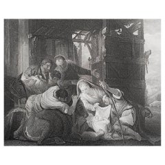 Stampa antica originale dopo Veronese, La Natività, 1850 circa