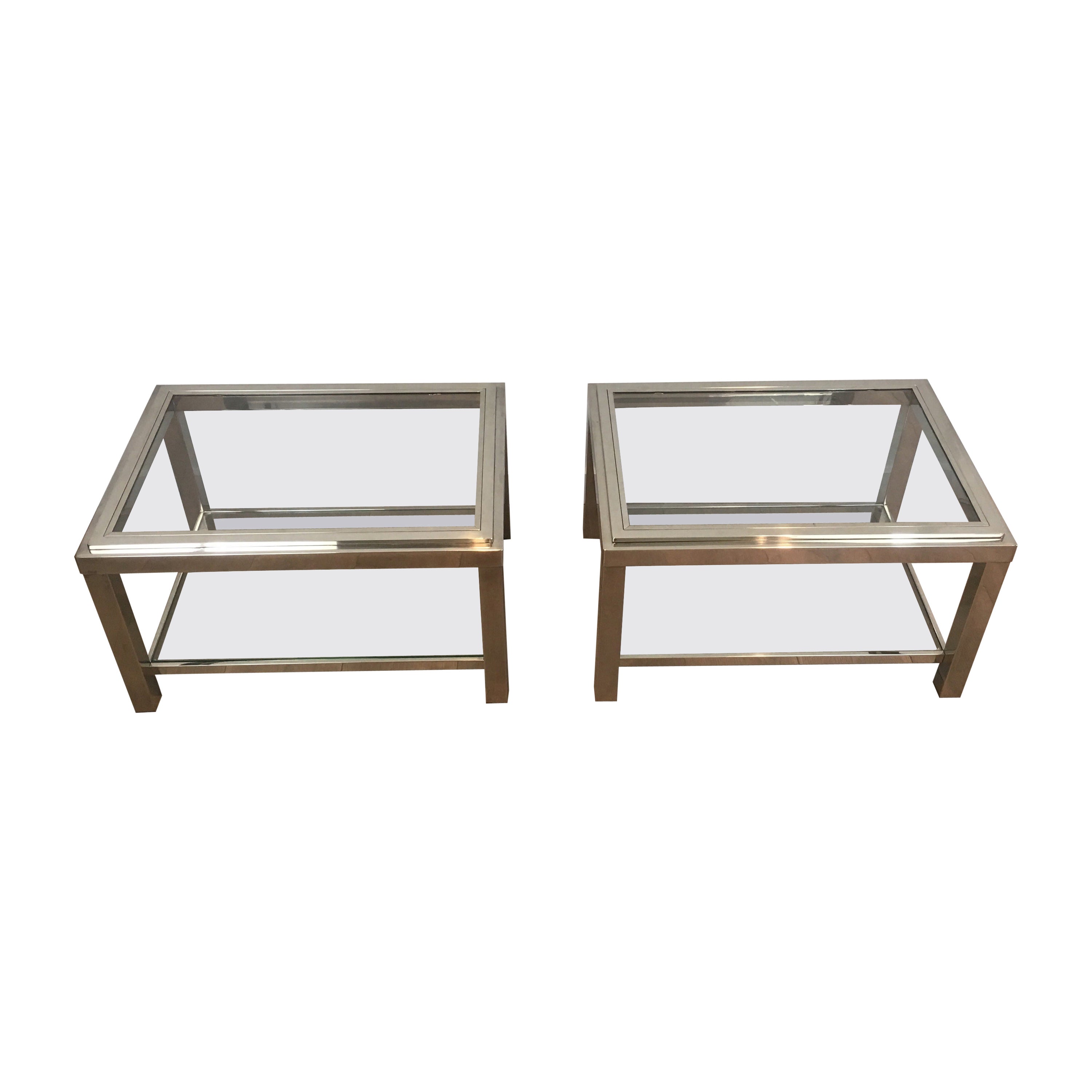 Pair of Chrome Side Tables