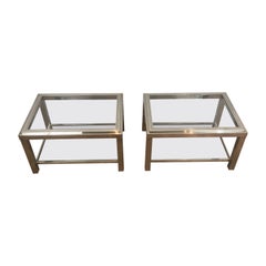 Vintage Pair of Chrome Side Tables