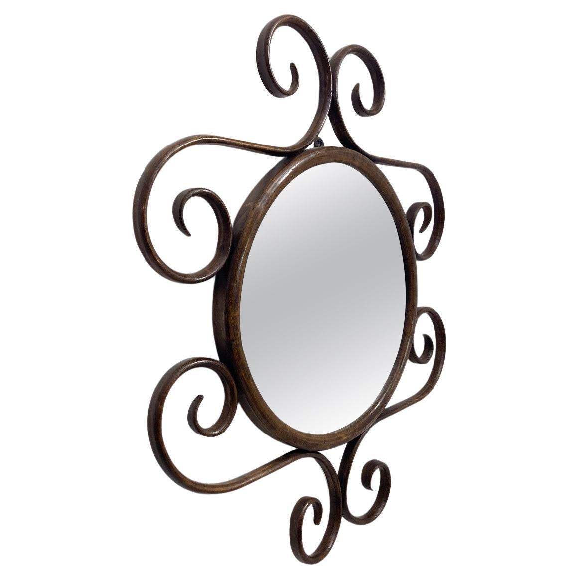 Miroir en bois cintré de Thonet, années 1900