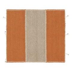 Rug & Kilim - Kilim quadrato contemporaneo a strisce beige e arancioni