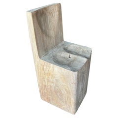 Andrianna Shamaris Sculptural Solid Teak Wood Chair