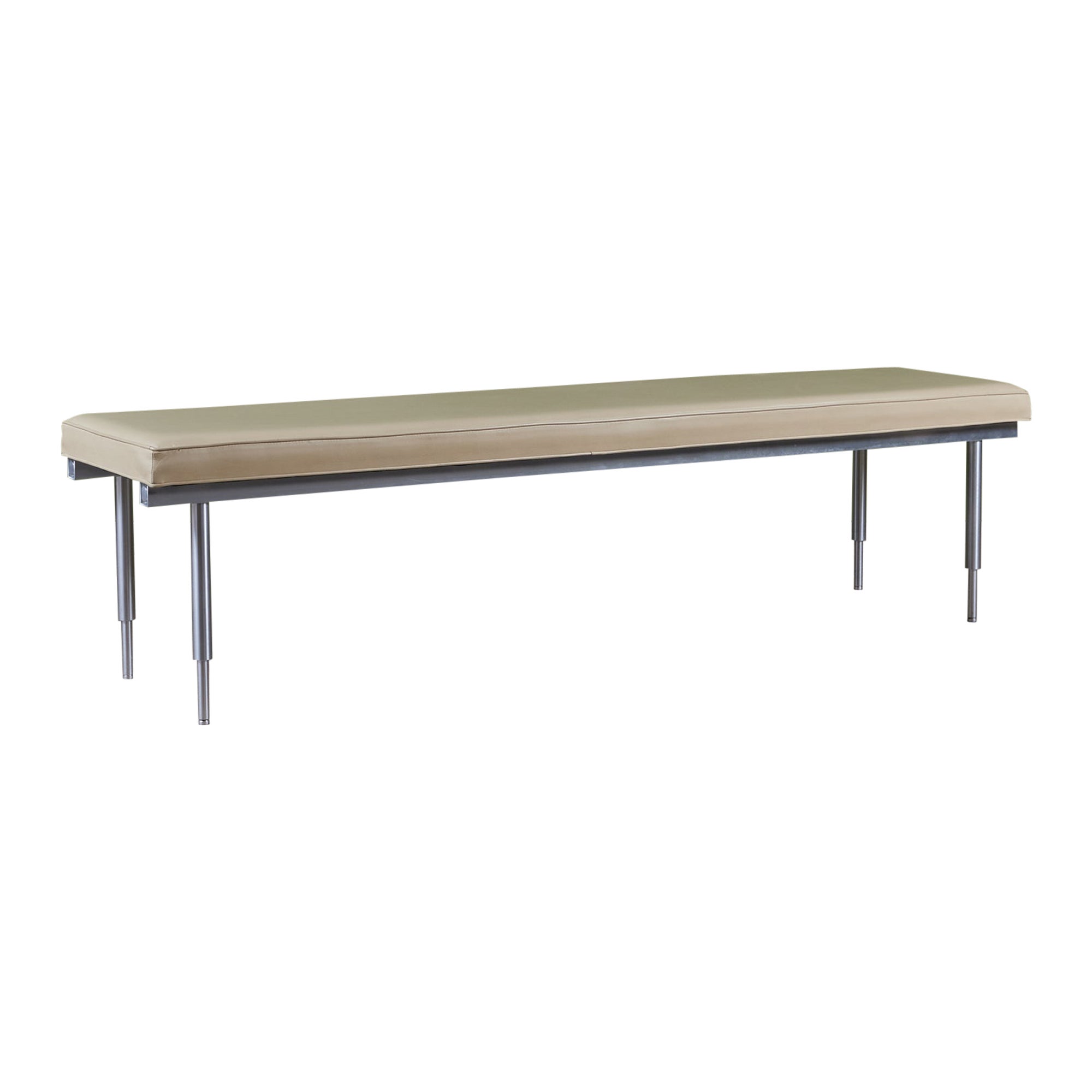 Leather and Aluminum Bench