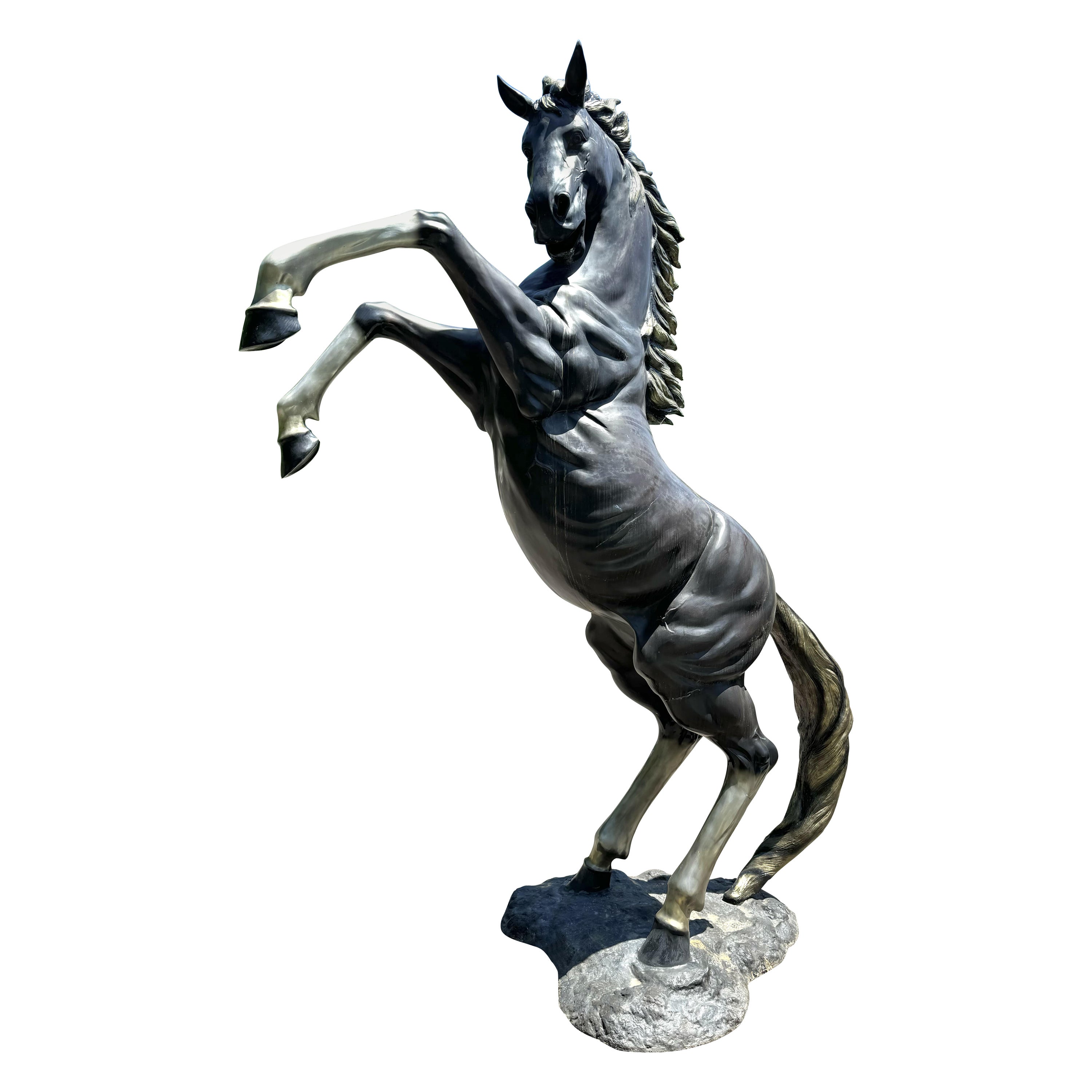 Majestueuse statue de cheval en bronze
