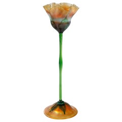 Tiffany Studios New York Ruffled Rim Flower Form Glass Vase