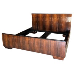 Used King Size Macassar Ebony Art Deco Period Bed