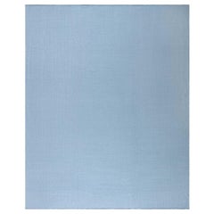 Alfombra moderna de lana de tejido plano azul acero 