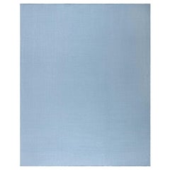 Modern Steel-blue Flat Weave Wool Rug