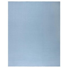 Modern Steel-blue Flat Weave Wool Rug 