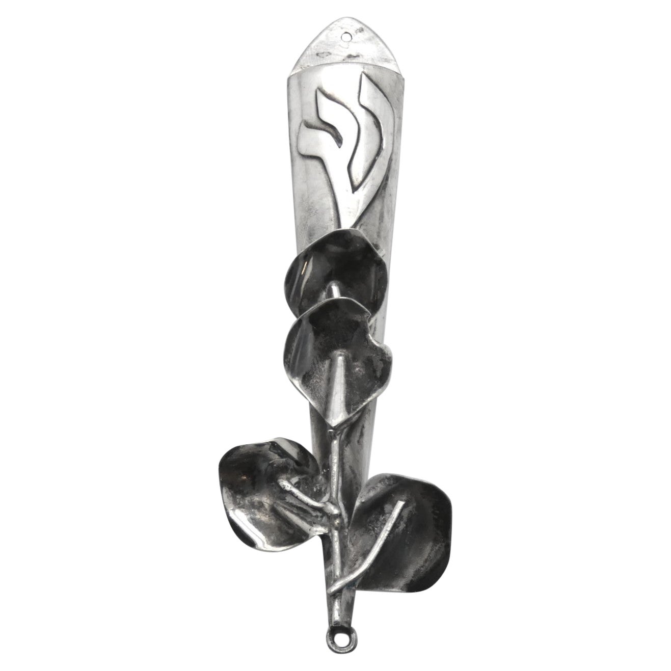 Estuche de plata para mezuzá, Israel 2ª mitad del siglo XX en venta