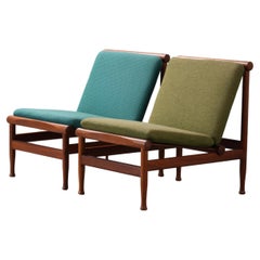 Ensemble de 2 chaises longues en teck par Kai Kai Larsen, Danemark, années 1960