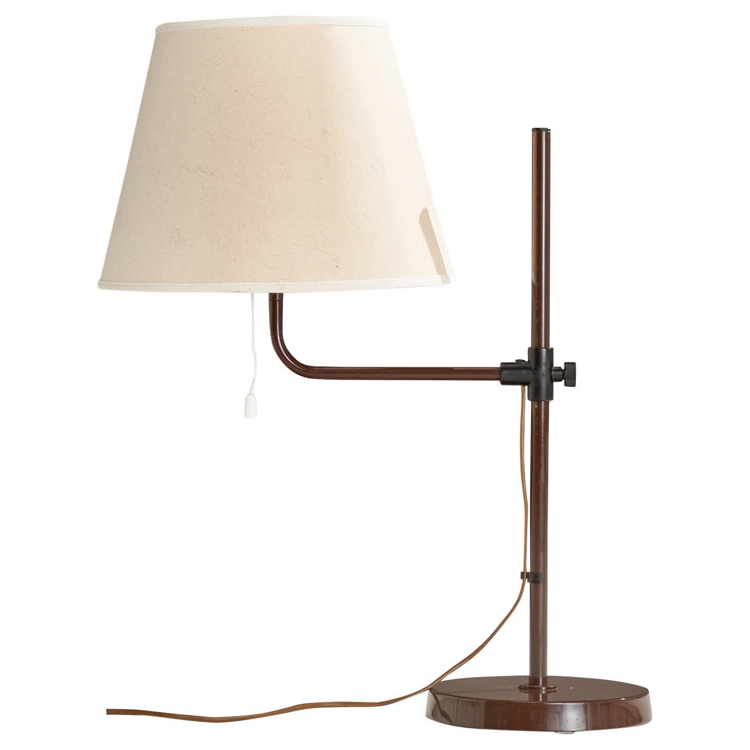 Bergboms, Tischlampe, Metall, Kunststoff, Stoff, Schweden, 1970er Jahre