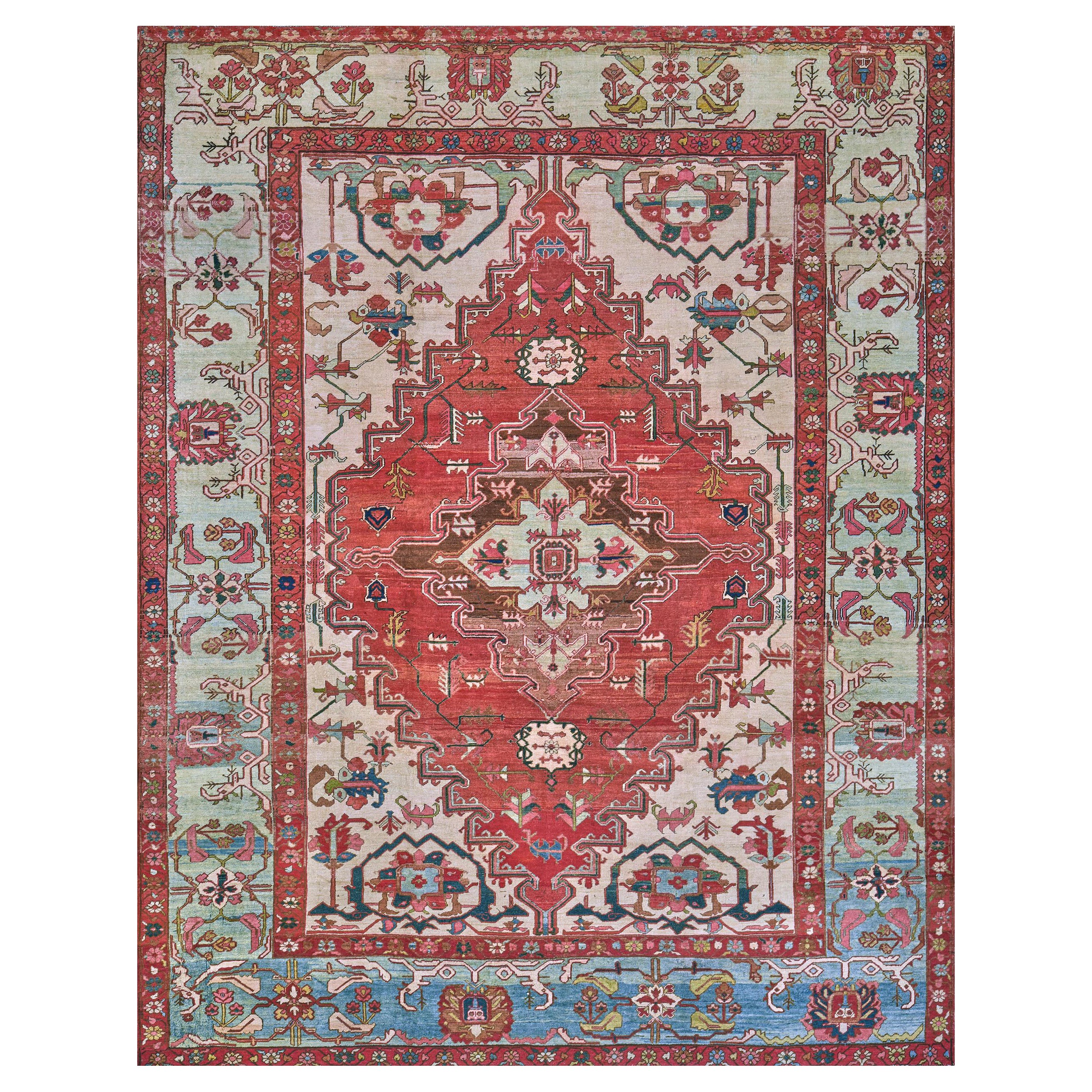 Stunning Antique Traditional Hand-Woven Persian Serapi