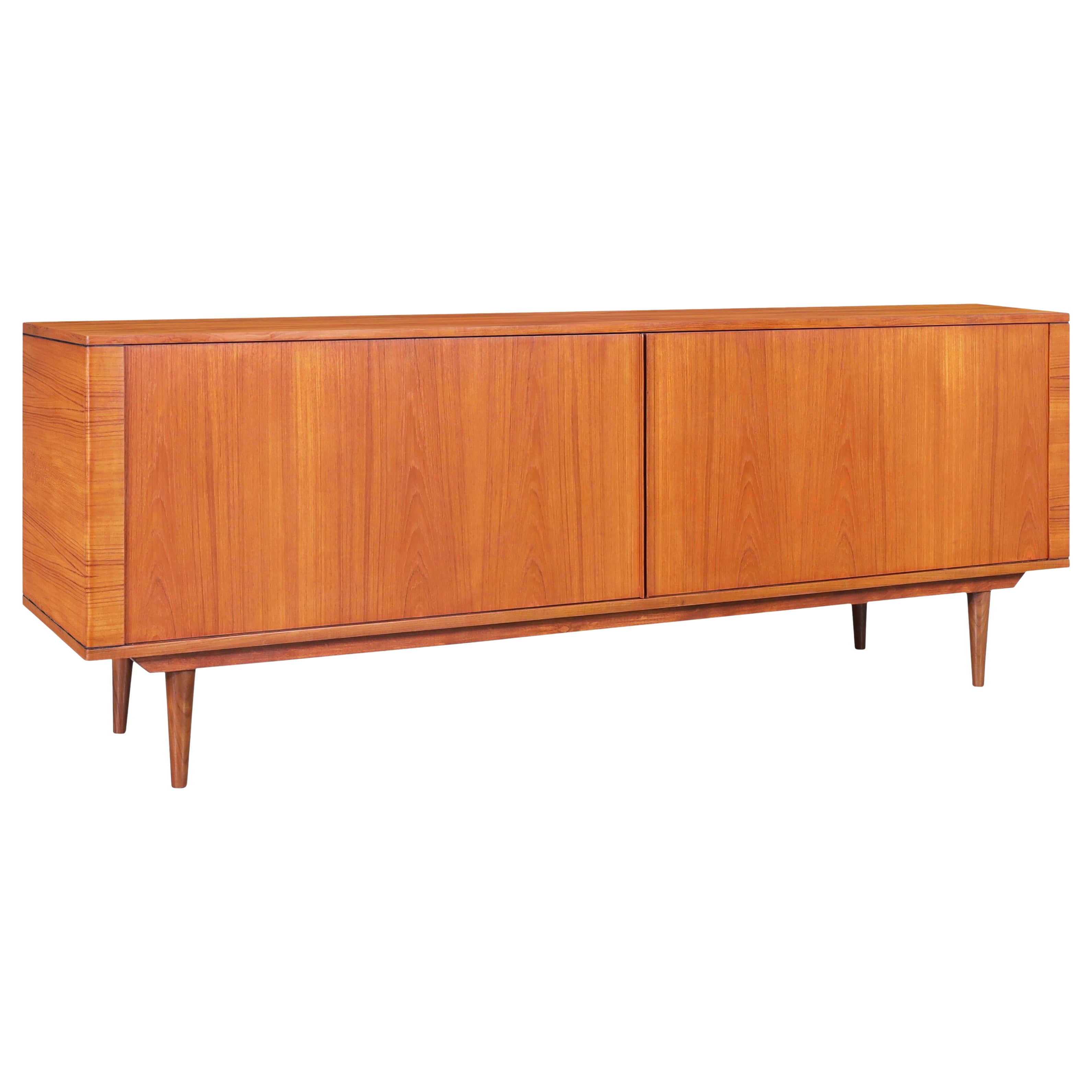 Danish Modern Teak Tambour Door Credenza by Hornslet Mobelfabrik