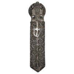 Astuccio per Mezuzah in filigrana d'argento, Israel, circa 1950