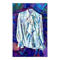 Vintage Abstract Painting of Ruffle Shirt on Canvas