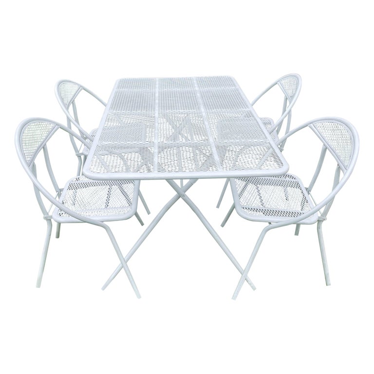 Mid Century Folding Rid Jid Patio Set by Salterini For Sale at 1stDibs