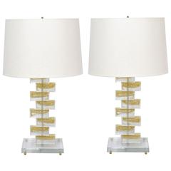 Pair of Murano Glass Lamp Bases