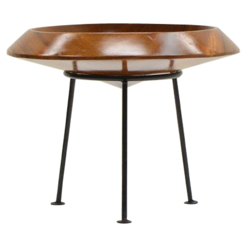 Solid teak fruit bowl on stand, 1960s Denmark.