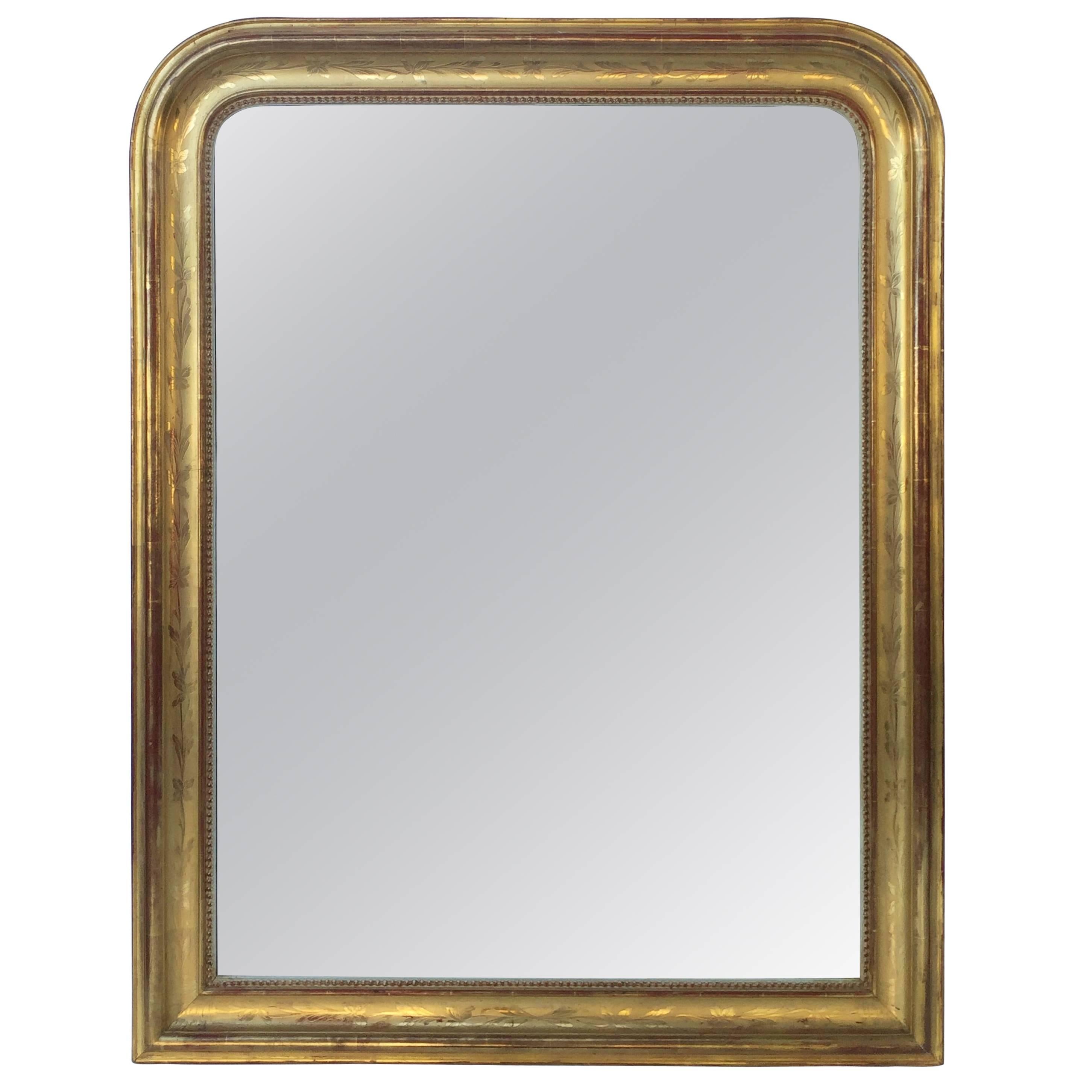 Large Louis Philippe Gilt Mirror (H 51 3/4" x W 41")