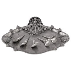 20th Century Italian Pewter Seafood & Caviar Dish By Piero Figura For Atena